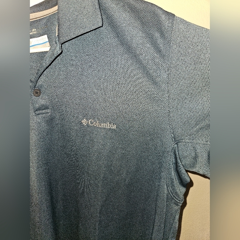 Columbia Omni Mens Blue Polo Shirt Size L - Picture 2 of 13